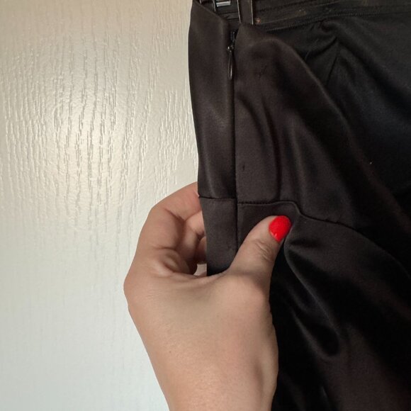 Black Rouched Strapless Mini Dress - Lined and built in cups with hidden zipper - Picture 4 of 6